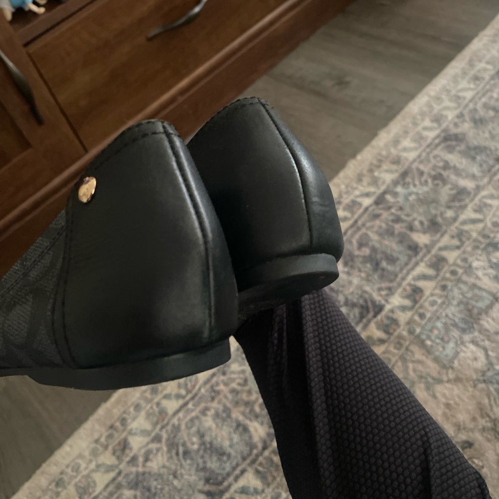 Coach Black Signature Ballet Flats with Red Insole - Picture 3 of 5